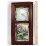Wooden Wall Clock With Thomas Kinkade Artwork