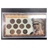 10 Framed Indian Heads Pennies