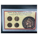 4 Framed IndianHeads Pennies