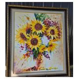 Leonid Afremov Oil Painting Happy Sunflowers