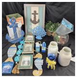 Nautical-Themed Decor, Anchor, Seahorse, Mason Jar