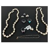 .925 Cultured Pearl necklaces16 inches with (4)