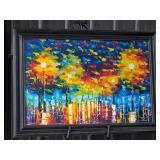 Framed Leonid Afremov Oil Painting on Canvas