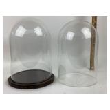 Glass Display Domes With Wooden Base