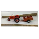 Case Tractor With Trailer, Wooden Baseball Bat