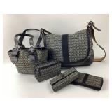 Coach Signature Jaquard Handbag, Tote, Makeup Bag,