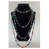 (2) Colored AB Crystal Necklaces