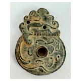 Chinese Archaistic Carved Jade Dragon Beast Yubi B