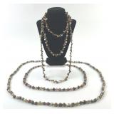 (3) Necklaces Pearl and Faux Pearl