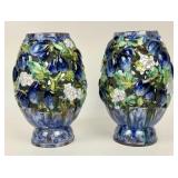 Pair Austrian Art Deco Reticulated Vases