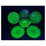 Uranium Green Depression Glass Anchor Hocking Plat
