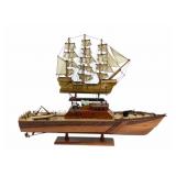 (2) Wooden Ship Models
