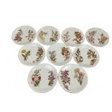 (9) Victorian Era Royal Worchester Hand Painted Bo