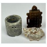 (3) Archaistic Chinese Stone Carvings Pendants