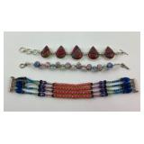 (3) Sterling Bracelets, including Lampwork Beads