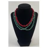 (2) Necklaces, Coral and Turquoise, with Sterling