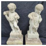Pair of Victorian Era Cast Stone (Concrete) Garden