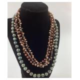 (3) Pearl Necklaces with Sterling Closures