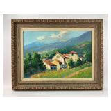 Provincial Mountain Village Scene OOC Painting