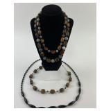 (3) Stone Necklaces with Sterling Closures