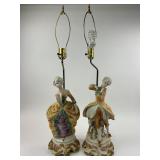 Italian Capodimonte Style Figural Lamps