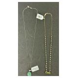 (2) Sterling Silver Necklaces with non-sterling