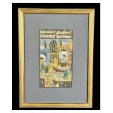 Antique Mughal Indian Court Scene Painting