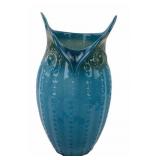 Large Owl Art Glass Vase