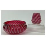 Northwood Chrysanthemum Swirl Cranberry Opalescent