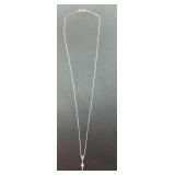 10K White Gold Necklace with Diamond Pendant