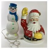Snow Man and Santa Blow Molds