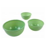 3 Fire King Jadeite Bead Edge Nesting Mixing Bowls