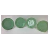 (4) Fire King Jadeite Jane Ray Dinner Plates