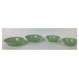 (4) Fire King Jadeite Jane Ray Bowls