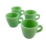 (4) Fire King Jadeite Restaurant Ware Coffee Cups