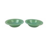 (2) Fire King Jadeite Cereal Bowls Restaurant Ware