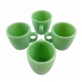 (4) Fire King Jadeite Restaurant Ware Coffee Cups