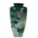 Large Antique Japanese Ginbari Cloisonne Vase