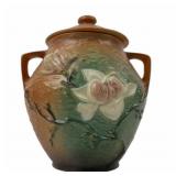 1943 Roseville Pottery Magnolia Cookie Jar with Li
