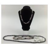 (3) Pearl Necklaces with Sterling Closures