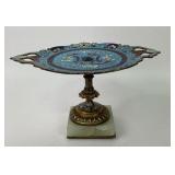 19th Century French Champleve Enameled Tazza