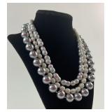 (3) Pearl-Like Necklaces with Sterling Closures