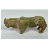 Archaistic Chinese Carved Jade Rhinocerous Figure