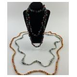 (3) Stone Bead Necklaces