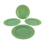 (4) Fire King Jadeite Jane Ray Plates