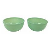 (2) Fire King Jadeite Bead Edge Mixing Bowls