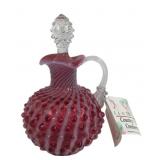 Fenton Country Cranberry Hobnail Cruet