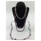 (3) Semi-precious Stone Necklaces with Sterling cl