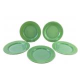 (5) Fire King Jadeite Dinner Plates