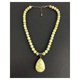 Sterling Green Stone Necklace